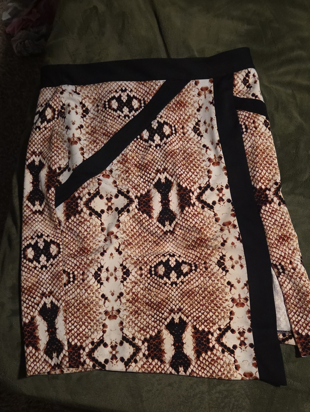 Worthington Brown and Black Snake-Print Pencil Skirt